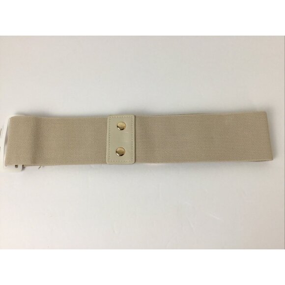 Halston Gold Metal Chain Link Detail Stretch Belt Size M/L Preppy Retro Y2K New - Picture 3 of 7